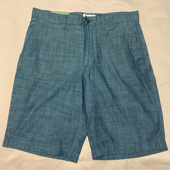 Goodfellow & Co Shorts Nwt Goodfellow Co Mens Linden Flat Front Shorts Chambray Blue Poshmark